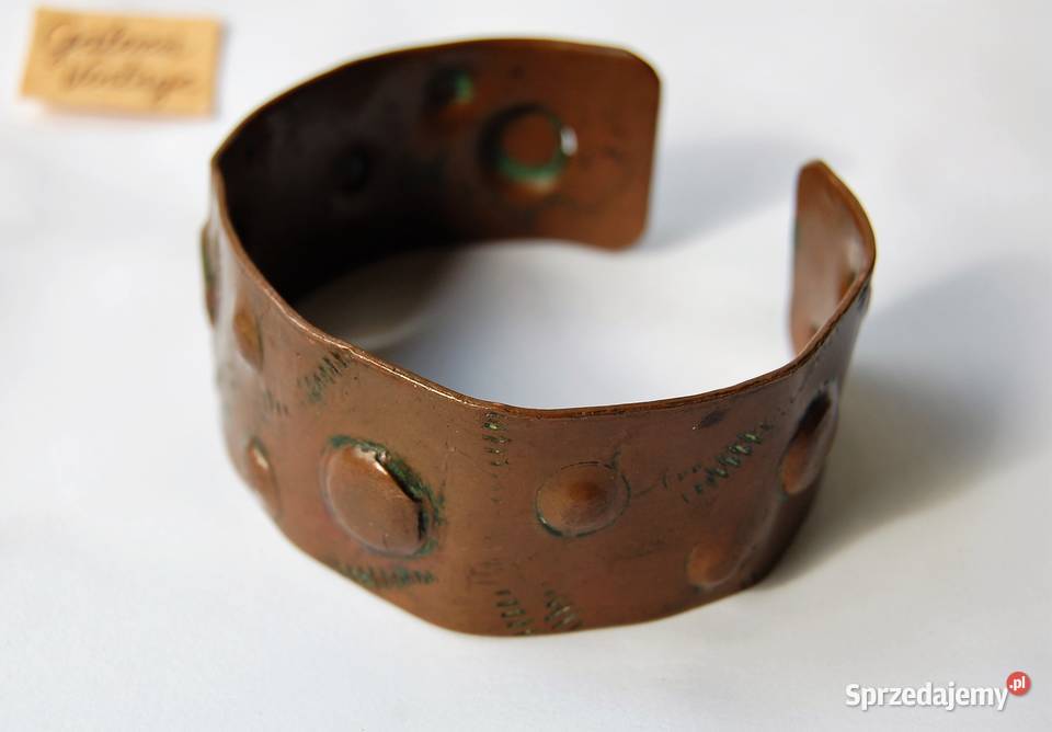 Bransoletka miedziana kuta vintage lata 70
