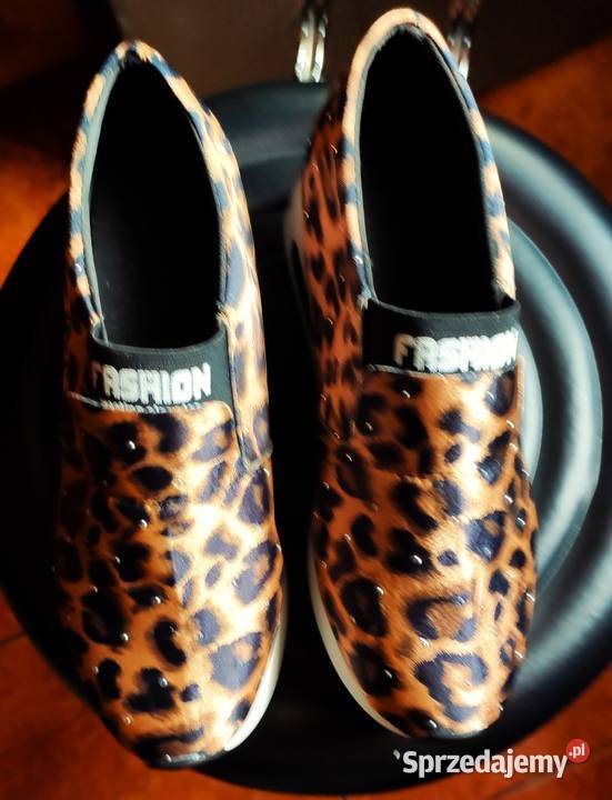 Nowe buty z wzorem Lamparcim slipony Szczecin