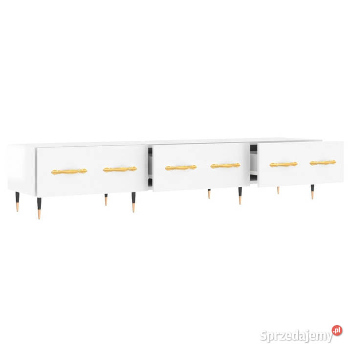 Szafka pod TV wysoki połysk biała 150x36x30