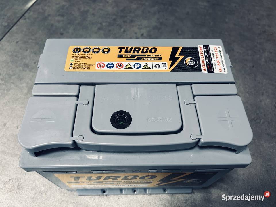Akumulator TURBO EFB 12V 60Ah 540A Prawy Plus osobowe Grudziądz sprzedam
