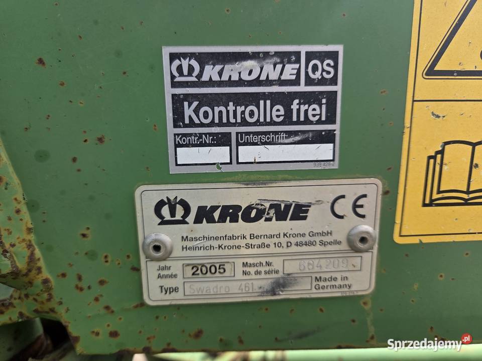 Zgrabiarka krone swardo 461 kuhn claas Brodnica