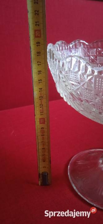 Stara Duża patera kryształowa Świdnica