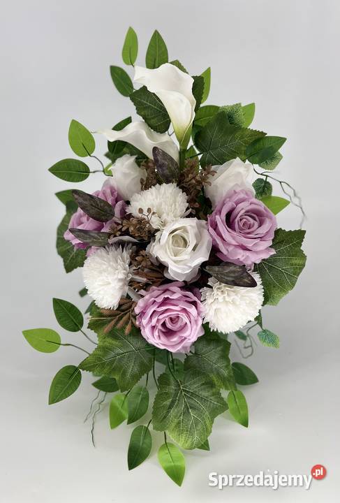 Elegancka wiązanka w odcieniach fioletu i bieli Latosówka sprzedam