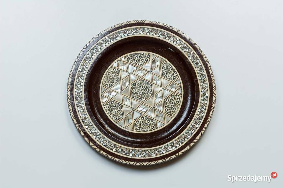 Talerz inkrustowany masą perłową Australia Rękodzieło Bydgoszcz