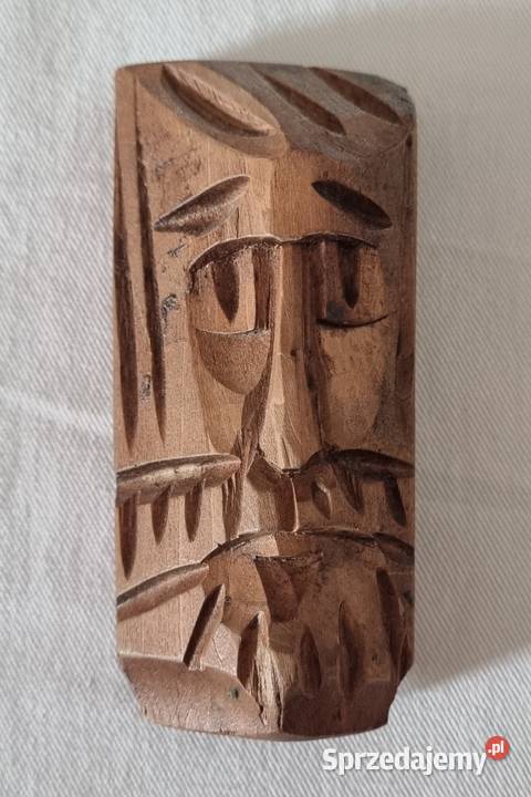 Płaskorzeźba drewniana duch lasu CEPELIA PRL Warszawa