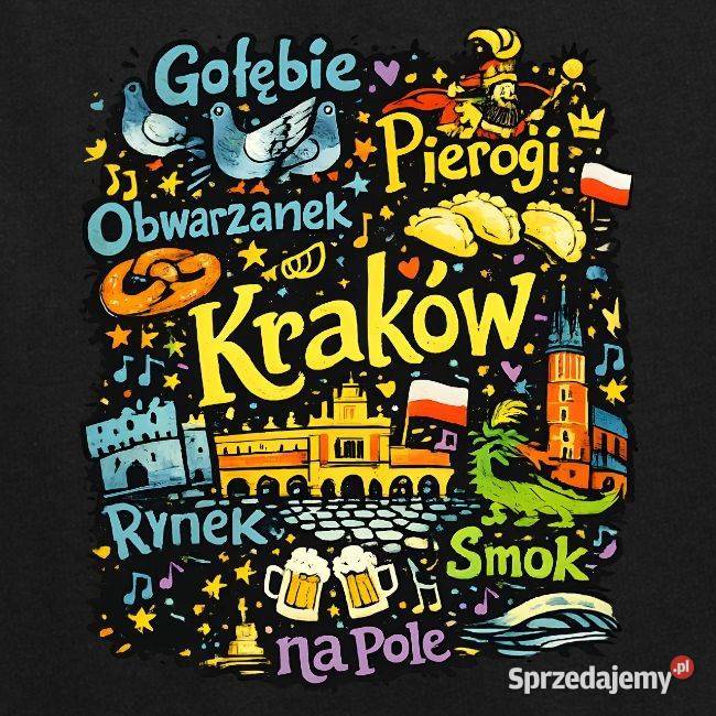 Koszulka na ramiączkach damska Premium KRAKÓW czarny