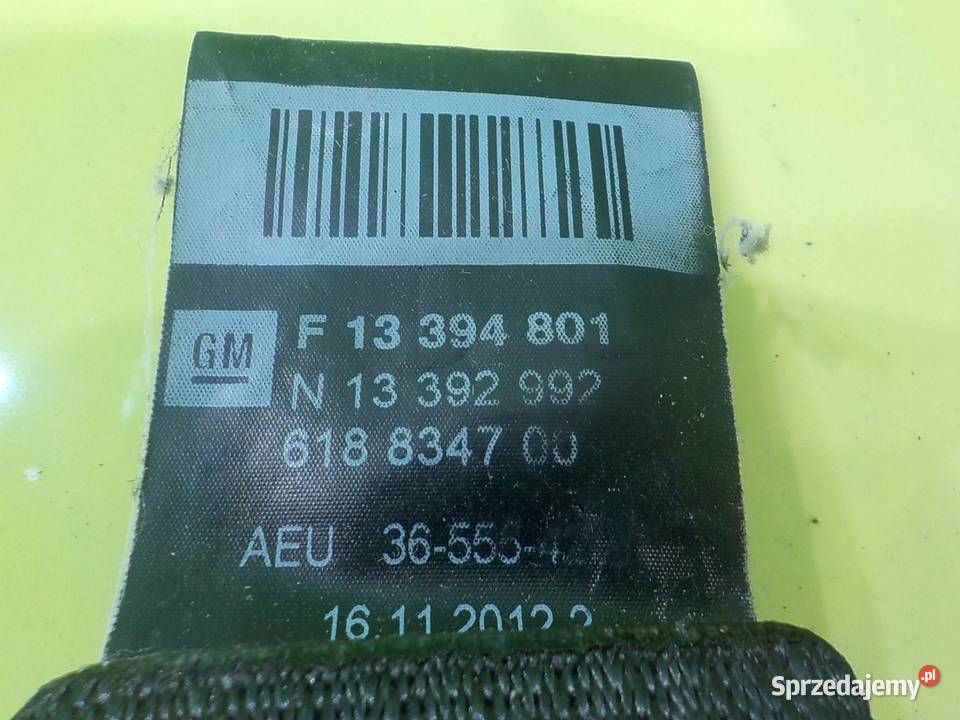 OPEL ZAFIRA C AUT 13r 5D pas bezpieczenstwa lewy Pasy bezpieczeństwa Suków