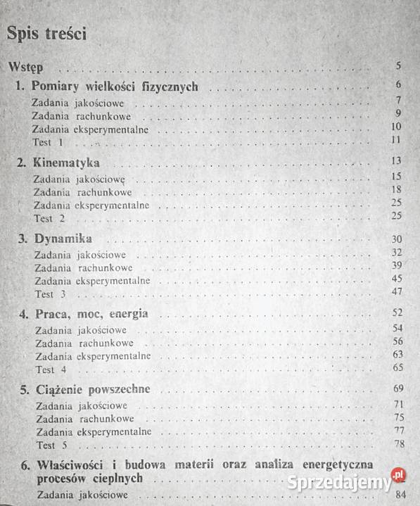 Zadania z fizyki szkoły podstawowej Henryk Chełm sprzedam