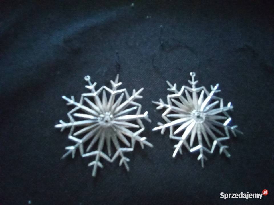 Gwiazdki płatki śniegu zawieszki na choinkę PRL Warszawa