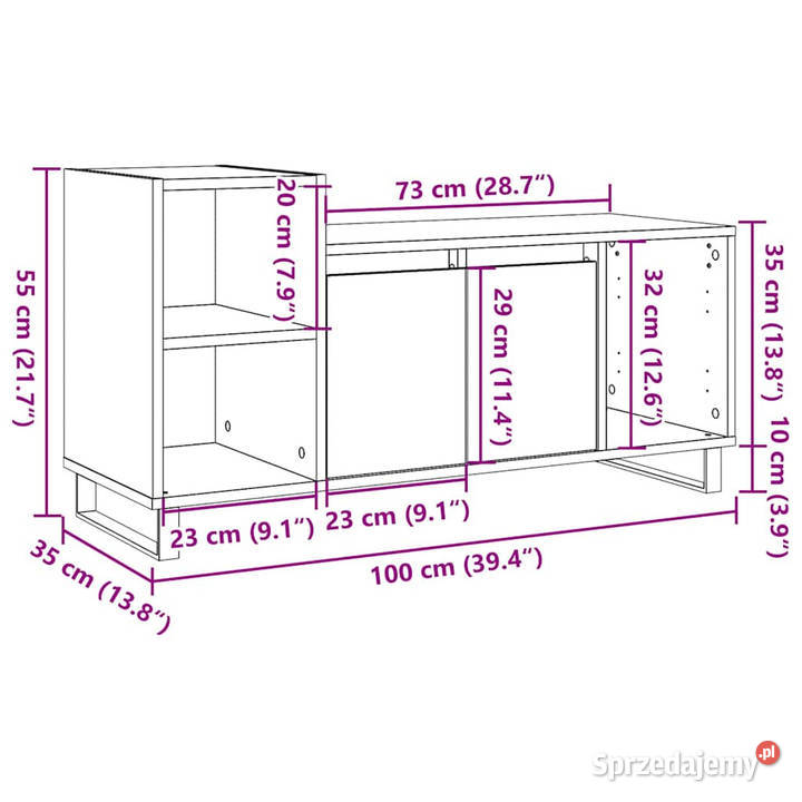 Szafka pod telewizor dąb artisan 100x35x55 Meble Warszawa