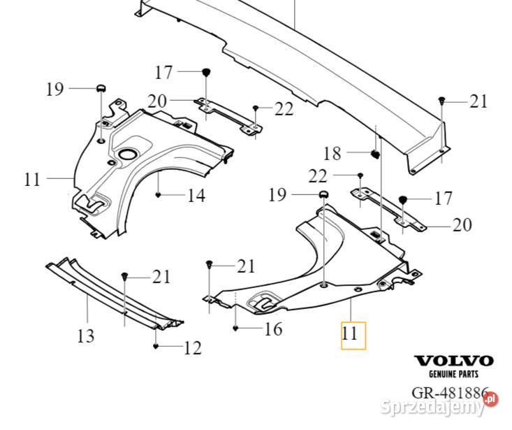 VOLVO C40 XC40 EV prawa oslona pasa przedniego Bielany Wrocławskie