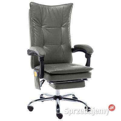 vidaXL Krzesło biurowe z funkcją masażu, antracytowe, sztucz