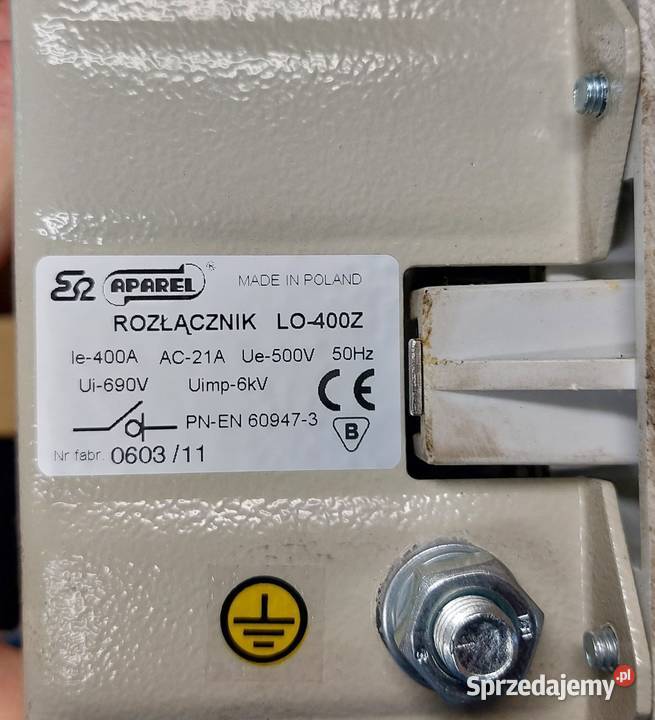 Rozłącznik izolacyjny 3p Lo 400z 400A śląskie Dąbrowa Górnicza