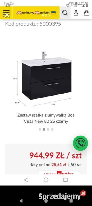 Szafka z umywalką mazowieckie Stary Szwarocin