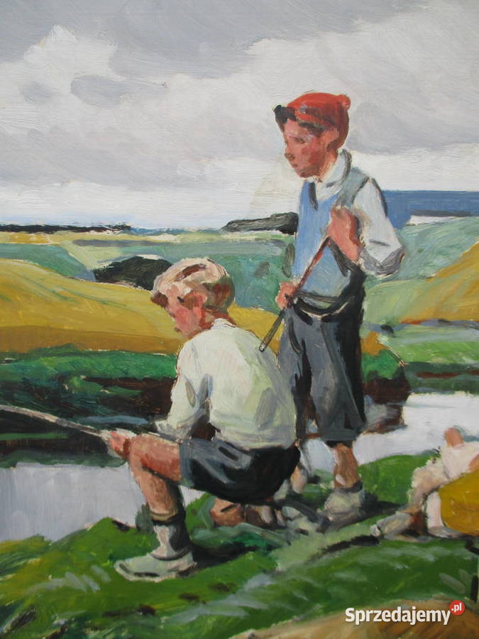 Obraz olejny Szwecja lata 70