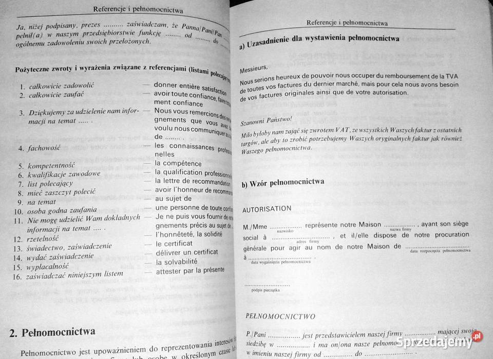 Le francais commercial Wzory francuskich listów miękka Pozostałe Chełm