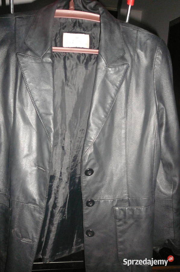 Męska czarna marynarka skórzana 4042 Wrocław