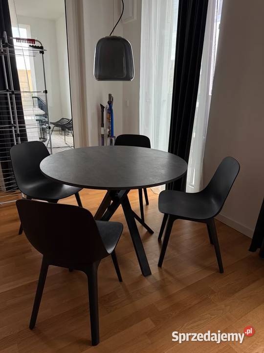 Stół czarny imitacja marmuru 105 IKEA MARIEDAMM Rypin