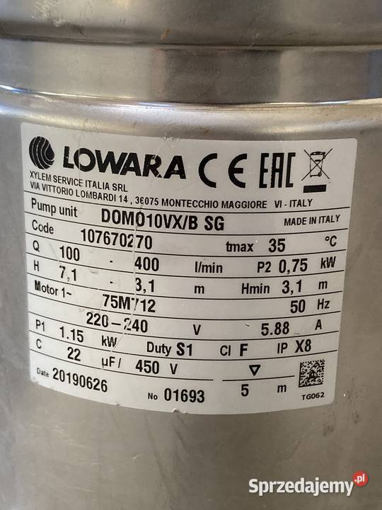 Pompa szlamowa LINN 075 kV Jeleśnia sprzedam