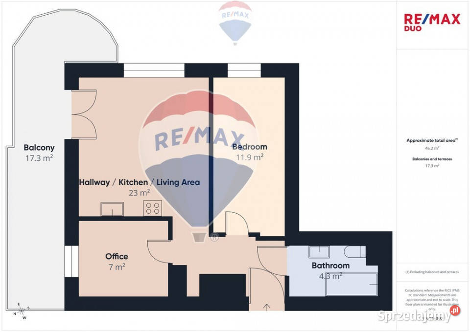 45m2 3 pokoje parter garaż Kraków