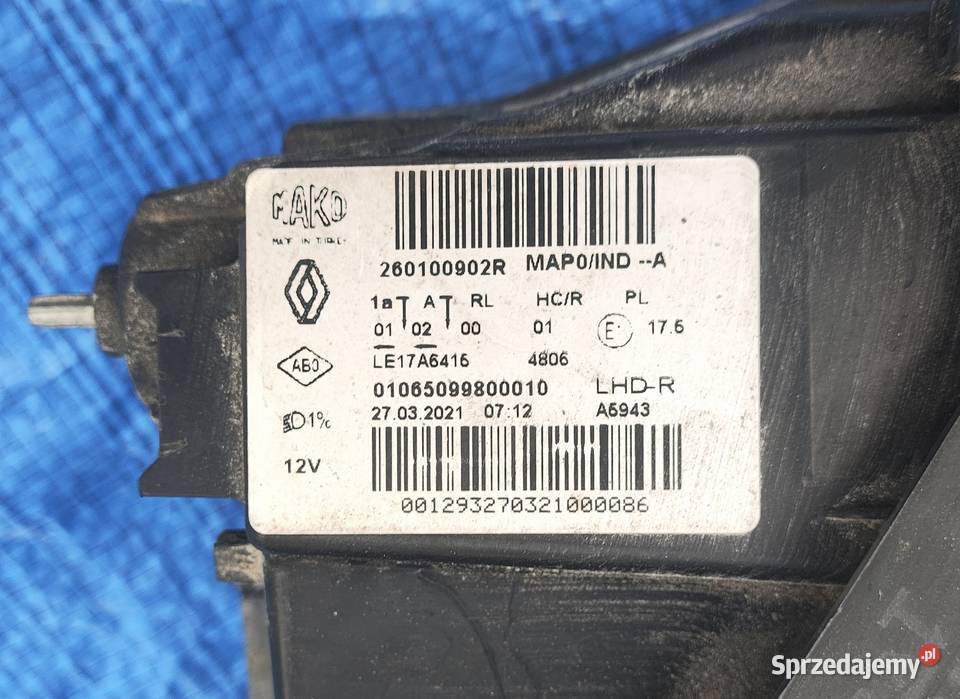 RENAULT CLIO V FULL LED LAMPA PRAWA PRZÓD osobowe Wałcz