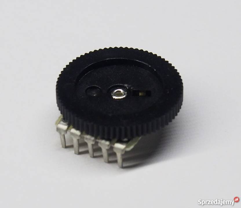 Potencjometr B10K 16mm z pokrętłem płaski 5 Łódź