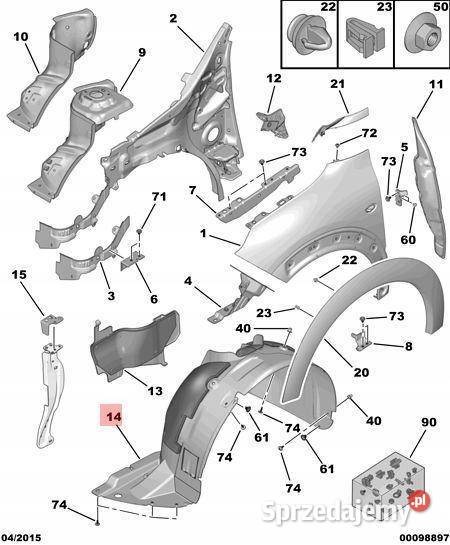 NADKOLE PRAWY PRZÓD CITROEN C4 CACTUS 12 THP osobowe