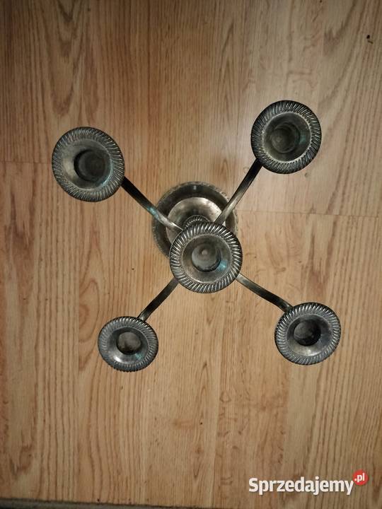 Świecznik pięcioramienny metalowy zachodniopomorskie Choszczno sprzedam