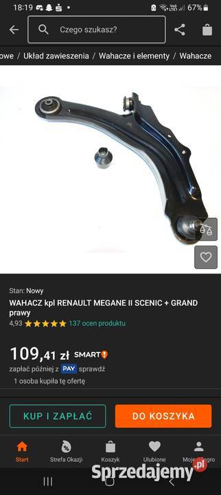 Wahacz prawy nowy scenic 2 19dci pomorskie