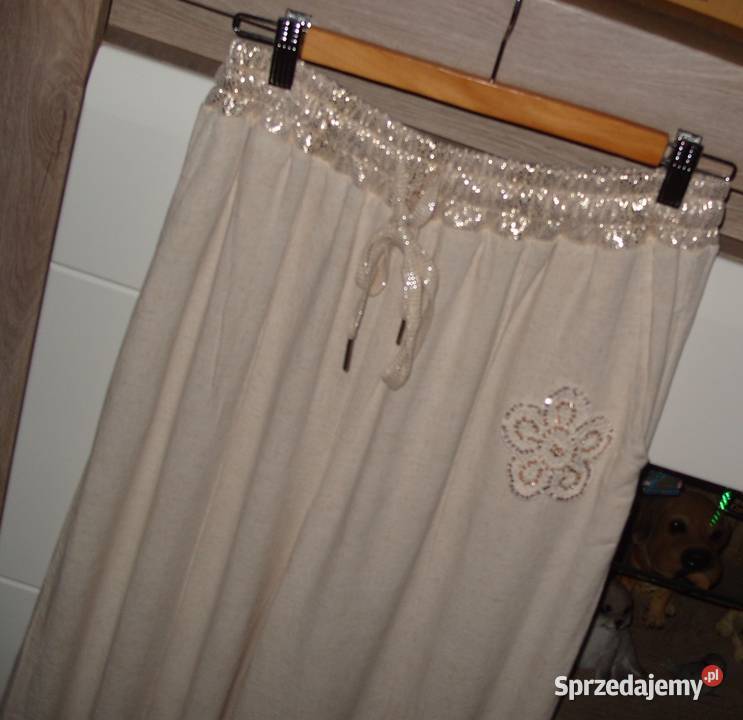 Szerokie spodnie WiosnaLato wiskozalen kwiat Rozmiar 40(L) wielkopolskie Rawicz