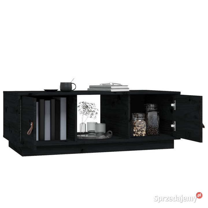 Stolik kawowy czarny 100x50x35 lite drewno Warszawa