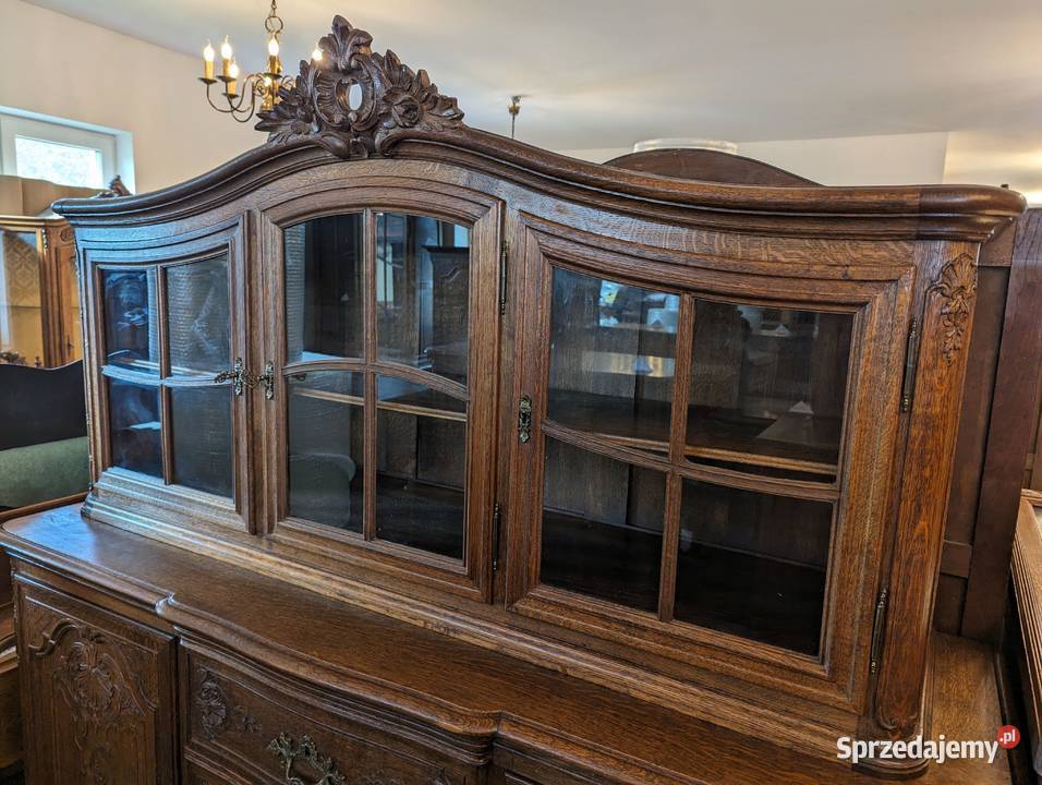 Dębowy kredens ludwikowski kompletusklep Dąbrowa Dąbrowa Górnicza