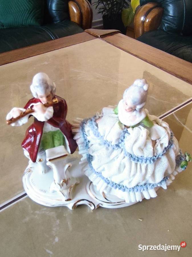 Figurka porcelana koronki Niemcy lata 6070 te