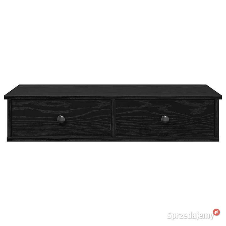 Półka ścienna z szufladami czarna 80x31x17