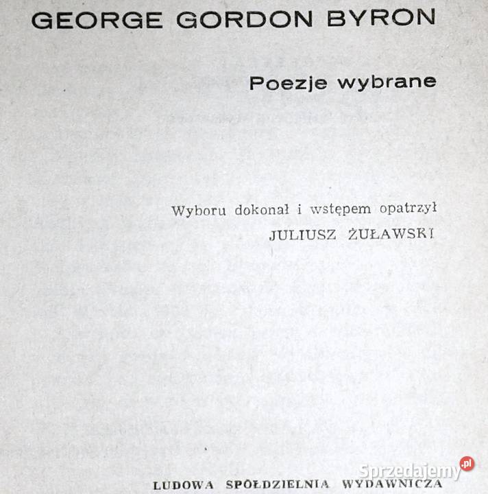 Poezje wybrane George Gordon Byron Rok wydania 1972 Chełm