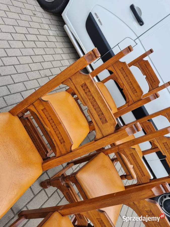 Komplet porządnych sześciu krzeseł z Niemiec Krzesła dolnośląskie