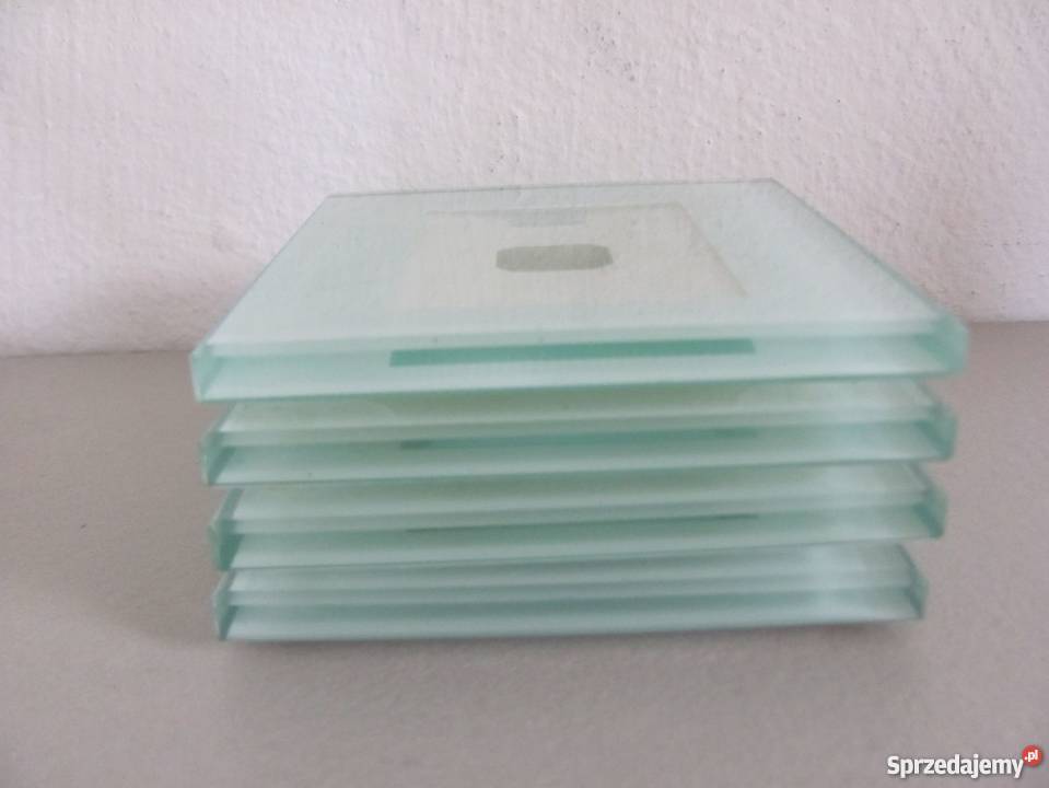 Szklane podkładki komplet 4 sztuk z ekspozytorem Zamość