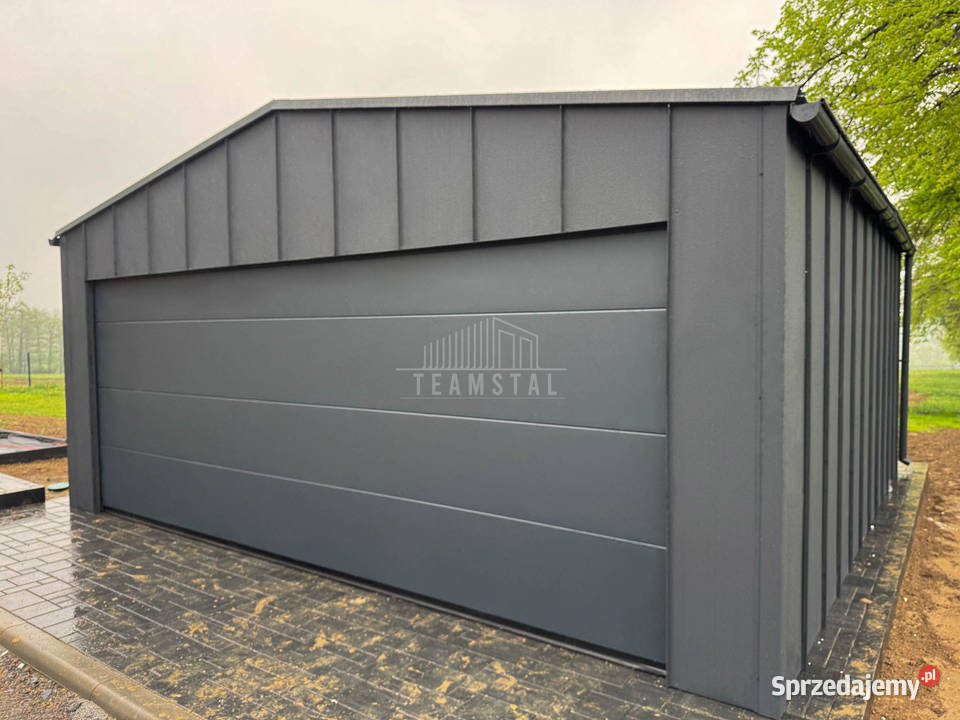 Garaż blaszany Premium 6x58 Brama drzwi 2x okno
