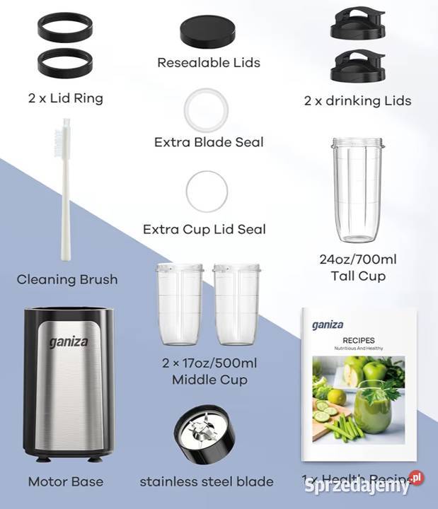 Mocny Blender Personalny Ganiza 3 Bidony Warszawa
