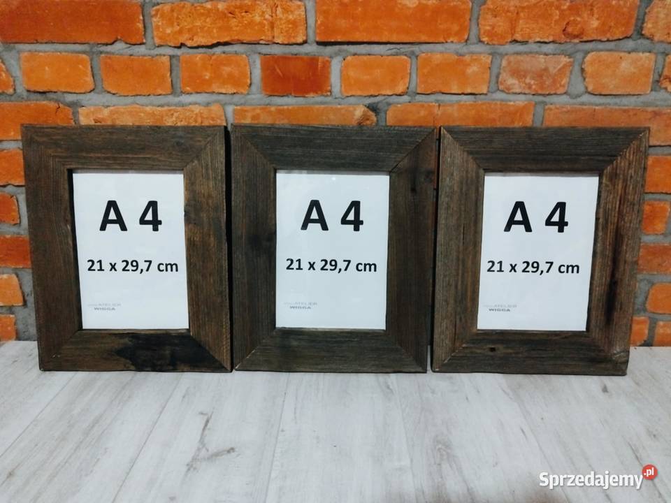 Ramka A4 Rustykalna Stare Drewno Wyposażenie wnętrz Prudnik