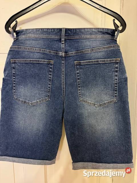 Spodnie krótkie jeansowe 44 męskie z nogawką