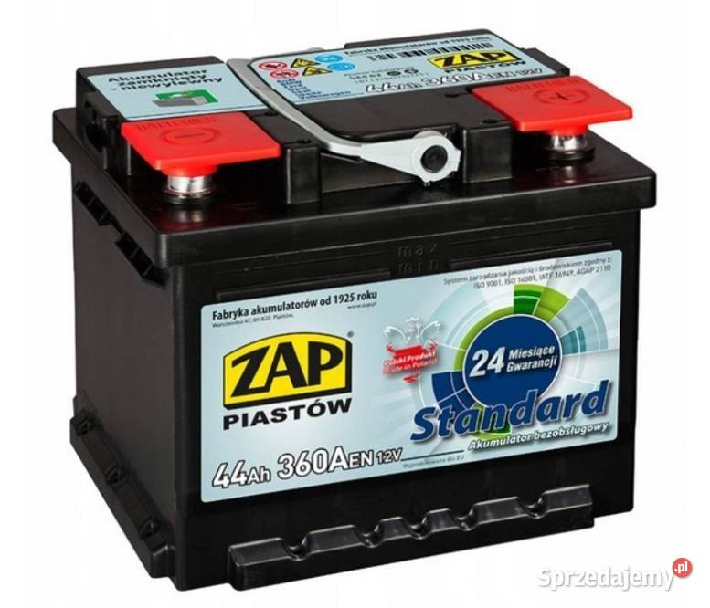 Akumulator ZAP Standard 44Ah 360A PRAWY PLUS Pozostałe Wrocław