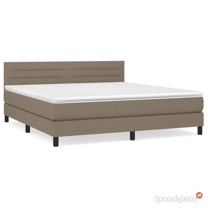 Łóżko kontynentalne z materacem taupe tkanina 160cm Warszawa