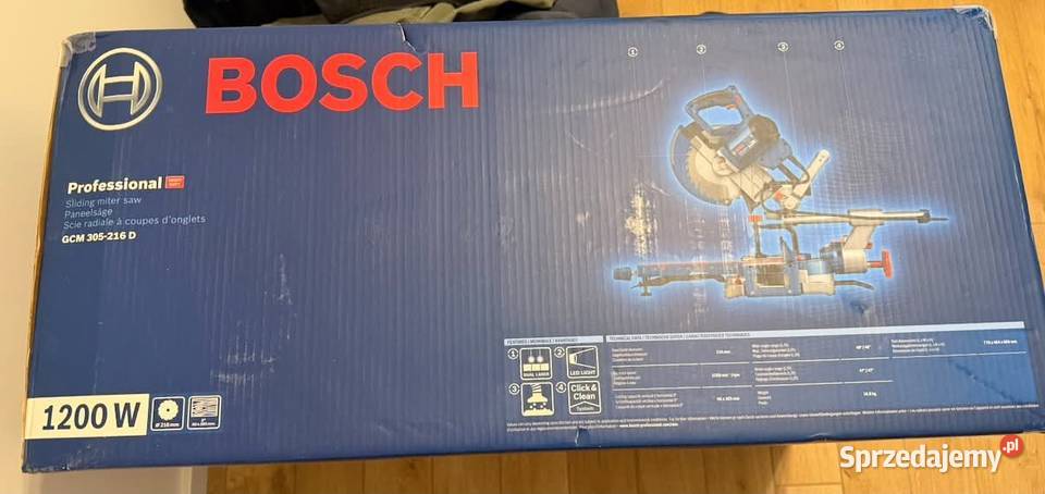 Ukośnica BOSCH GCM 305216 D 1200W tarcza 216 mm Piły, pilarki i wyrzynarki Mielec sprzedam