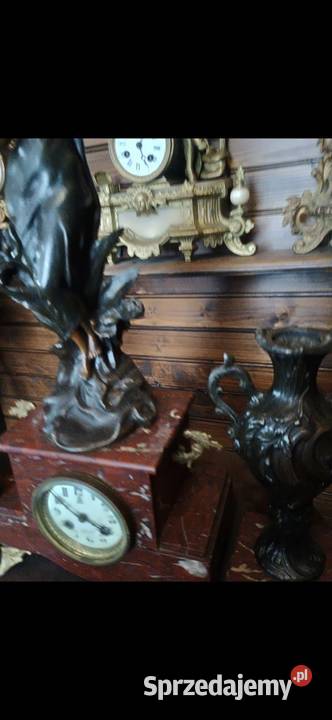 Kominkowy zegar francuski z dwoma dostawkami Rzeszów