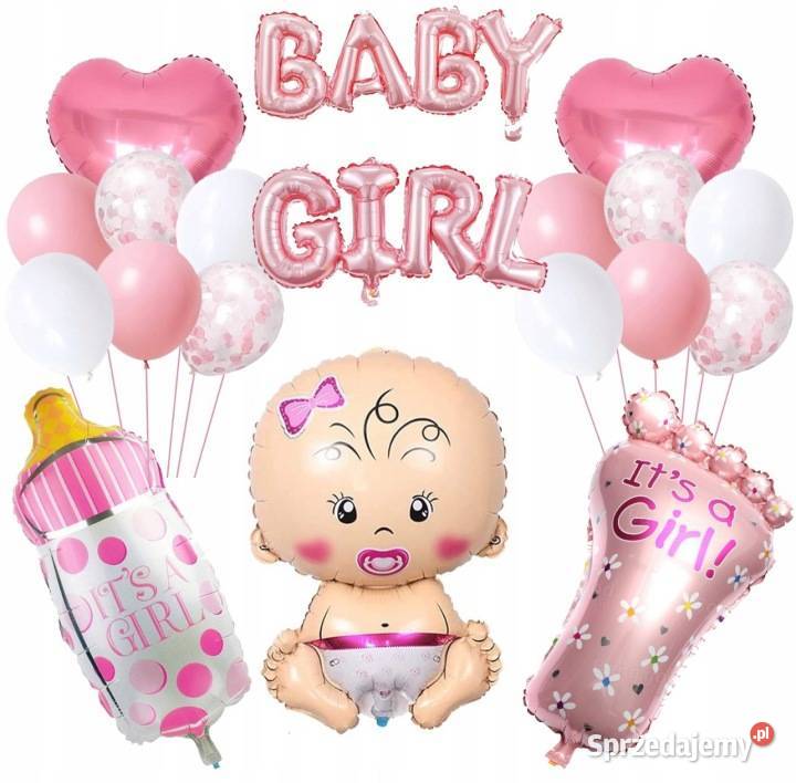 Zestaw Balonów BABY GIRL Baby Shower Dziewczynka Będzin sprzedam