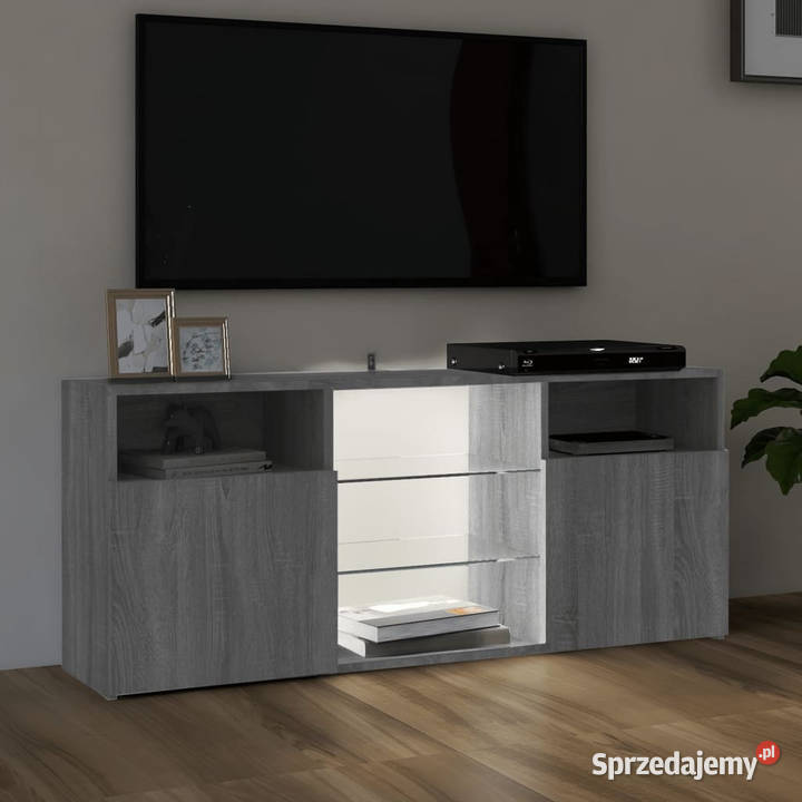 Szafka TV z oświetleniem LED szary dąb sonoma Warszawa