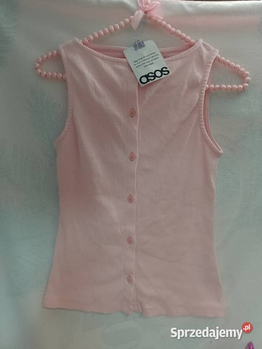 3638 ASOS Różowa ołówkowa kamizelka prążkowana z Kraków