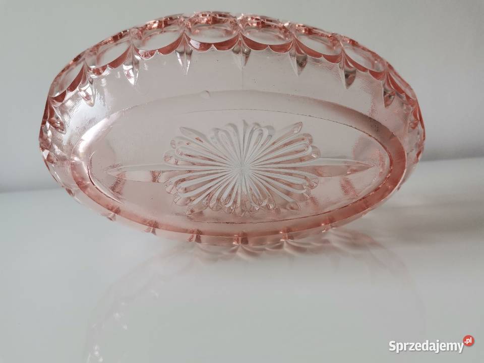 Stara duża misa gondola Lilijki szkło Art Deco Porcelana i szkło Katowice