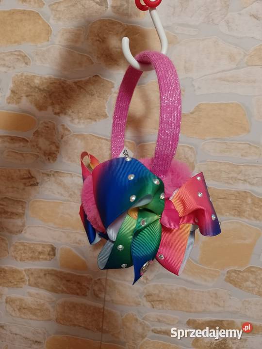 Różowe Bogato zdobione Futrzane nauszniki z Kraków